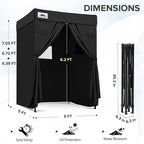 EAGLE PEAK Flex Compact 5x5 Pop-up Canopy Changing Room, Portable Privacy Dressing Room for Indoor Fashion Photoshoots, Camping, or Pool, Black