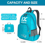 INOXTO 20L Lightweight Hiking Backpack Small Foldable Hiking Daypack for Outdoor Hiking Travel Camping (Blue)