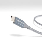 Amazon Basics Nylon Braided USB-C to USB-A 2.0 Fast Charging Cable, 480Mbps Speed, USB-IF Certified, for Apple iPhone 16/15, iPad, Samsung Galaxy, Tablets, Laptops, 6 Foot, Dark Grey (Pack of 2)