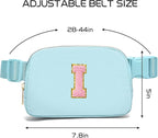 Gitus Gifts for 7 8 9 10 11 Year Old Girls Belt Bag Fanny Pack Crossbody Bags with Initial Letter Patch Birthday Gifts for Daughter Sister Friends Teen girls (Icing Blue-I)