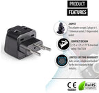 OREI Switzerland Power Plug Adapter, 2 in 1 USA Grounded Connection - Universal Socket - Type J - 4 Pack - Perfect for Cell Phones, Laptops, Chargers & More