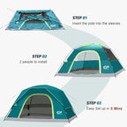 CAMPROS CP Tents for Camping 4 Person Tent Waterproof Windproof Double Layer Camping Tent, Easy Setup Dome Tent with Large Mesh Windows & Wider Door for Outdoor Camping & Hiking