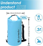 20L/30L Dry Bag Large Waterproof Bag Roll-Top Heavy Duty Fishing Duffel Bag with Durable Straps for Kayaking Paddle boarding Boating Rafting Fishing