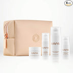Avya Skincare Ayurvedic Weekend Travel Set | 4 Piece Skincare Travel Set | Gentle Cleanser, Eye Cream, Anti-Aging Serum, Night Cream