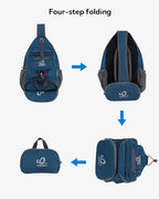 WATERFLY Packable Small Crossbody Sling Backpack Shoulder Chest Bag Daypack for Hiking Traveling