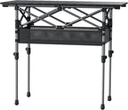 Folding Camping Table Portable Pinic Table 2 Level Height Adjustable Roll-up Tables Aluminum Foldable Camp Table with Storage Bag 4-6 Person Large Tables for Outdoor Indoor Hiking Camp BBQ Beach