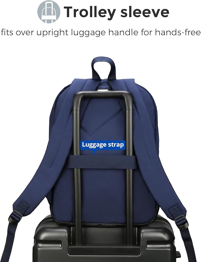 Swissdigital Design Big Student Laptop Backpack with Fun Personalized Patches For College Men & Women, Middle High School Teen Bookbag Cool Travel Daypack Blue -Includes 3 Patches | SD1718-12