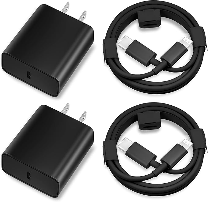 iPhone Charger Fast Charging,[MFi Certified] 2Pack 20W Type C Fast Charger Block with [10FT&6FT] USB C to Lightning Cable Compatible for iPhone 14/13/12/11 Pro Max/Xs Max/XR/X,iPad