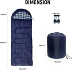 Camping Sleeping Bag for Adults, 3-4 Season Warm & Cold Weather Waterproof Envelope Sleeping Bags for for Backpacking Hiking Travel Outdoors, Adult All Weather Sleeping Bag with 1.5/2/3/4/5lbs Filling