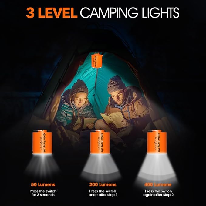 Portable Air Pump for Inflatables, Ultra-Light 2.8oz Rechargeable Mini Air Mattress Pump with Camping Light, Inflate Deflate for Air Mattress,Pool Floats, Vacuum Storage Bags