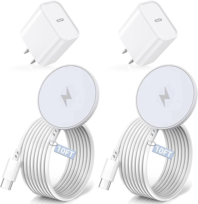 10FT Magnetic Wireless iPhone Charger 2Pack for Apple Magsafe Charger, Fast Mag Safe Charging iPhone Wireless Charger, Long Pad for iPhone 17 Pro Max/Air/17 Pro/16e/16 Pro/15/14/13/12/AirPods4/3/Pro3