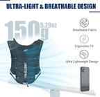 Running Vest for Women & Men, Lightweight 150g Hydration Backpack, 6L Pack for Trail Running, Marathon, Hiking, Cycling, Jogging, Adjustable Fit