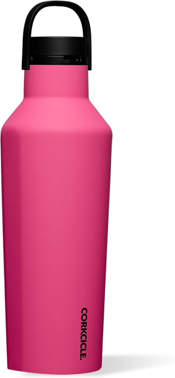Corkcicle Sport Canteen - Keeps Drinks Cold 25 Hours - Stainless Steel Water Bottle - Triple-Insulated - Spill-Proof - Summer Drinkware Gift - Keeps Drinks Ice Cold - 32 oz - Dragonfruit