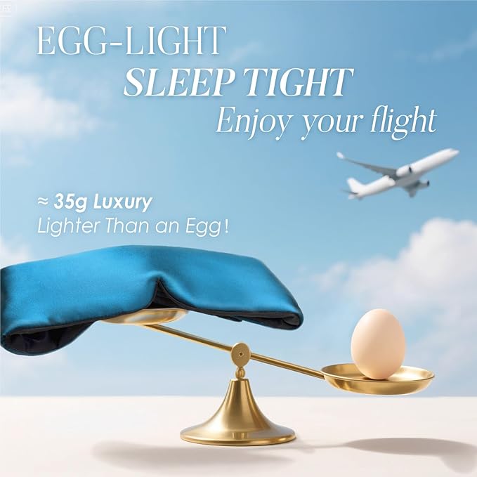 LULUSILK Reversible Mulberry Silk Sleep Mask for Women and Men, Adjustable Real Silk Eye Mask for Sleeping, Peacock Blue and Black, Pack of 1