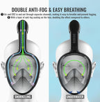 G2RISE Full Face Snorkel Mask Adults Snorkeling Set Gear for Kids with Detachable Camera Mount, Safe Breathing, Anti Fog Anti Leak