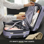 Kenneth Cole REACTION Out of Bounds Lightweight Hardshell 4-Wheel Spinner Luggage, Smokey Purple, 28-Inch Checked