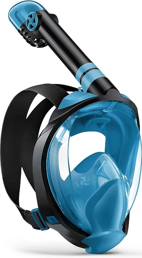 Zenoplige Full Face Snorkel Mask Adults,Dry-Top Snorkeling Gear with Camera Mount,Foldable 180-Degree Panoramic Scuba Mask for Snorkeling Diving Swimming Travel,Snorkel Mask Anti-Fog & Anti-Leak