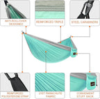 Camping Hammock, Super Lightweight Portable Parachute Hammock with Two Tree Straps Single or Double Nylon Travel Tree Hammocks for Camping Backpacking Hiking