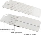 Aluminum Luggage Tags, Luggage Tag Holders for Travel Luggage Baggage Identifier by Ovener (2Pack Silver)