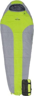 Teton 20F and 5F Degree Sleeping Bag; Lightweight, Warm Weather Mummy Sleeping Bags for Adults and Kids, Camping, Backpacking, Hiking