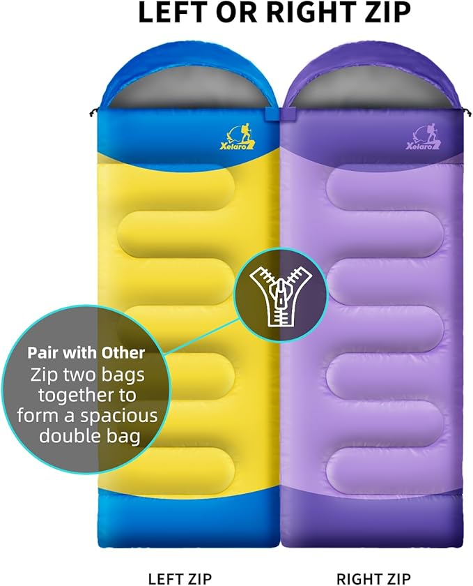 Sleeping Bags for Adults Kids - 3 Season Cold&Warm Weather Waterproof Camping Sleeping Bags - Lightweight Sleeping Bags for Camping Hiking Outdoor Travel