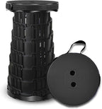 Upgraded Camp Chair,Portable Folding Stool,Folding Camp Chair,Collapsible Stool,Retractable Seat or Foot Rest,Foldable Camping Stool for Outdoor Fishing Hiking Gardening Travel BBQ -Max 400lbs (Black)