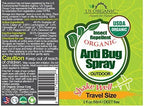 US Organic Mosquito Repellent Anti Bug Outdoor Pump Sprays, USDA Certification, Cruelty Free, Proven Results by Lab Testing, Deet-Free (2 oz Travel Size)