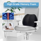 Really Plush Lumbar Support Pillow for Car Seat, Perfectly Balanced 100% Memory Foam Lumbar Pillow - Breathable Removable Cover & Ergonomic Design, Back Pillow for Back Pain Relief(Black, 1PC)
