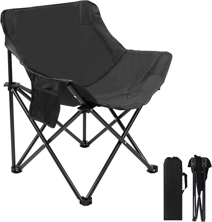 Portable Folding Chair for Sauna, Fast Folding Chair with Carry Bag and Side Pocket Chairs for Adults, Carry Chair for Camping, Tailgates, Beach, and Sports