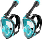 Full Face Snorkel Mask, Diving Mask for Kids and Adults,180° Panoramic View Snorkel Mask with Camera Mount, Safe Breathing, Anti-Leak&Anti-Fog