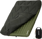 KingCamp Double Sleeping Pad, Inflatable Camping Mattress 2 Person with Removable Foam Cover & Pump Sack, Queen Sleeping Mat Camping Essentials for Outdoor Tent Car (Green)