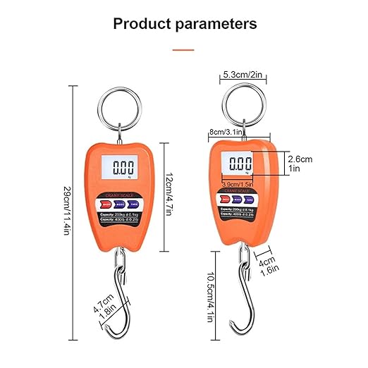 Luggage Weight Scale, Portable Electronic Luggage Scale Multifunctional Digital Scales LCD Display Travel High Accurate 200Kg Handheld Weighing Tools,for Travel(Orange)