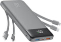 charmast 20000mAh Portable Charger with Built in Cables, 22.5W Travel Power Bank Fast Charging, USB C Cell Phone Battery Pack for iPhone 17/16/15/14/13/12 Series, iPad, Samsung, Android, Tablet