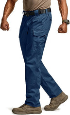 CQR Men's Flex Ripstop Tactical Pants, Water Resistant Stretch Cargo Pants, Lightweight EDC Hiking Work Pants