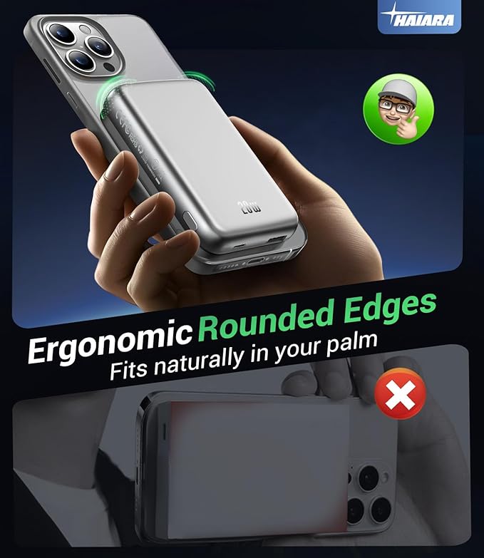 for Magsafe Battery Pack, 10000mAh Magnetic Portable Charger with USB-C 20W Fast Charging, Slim & Lightweight Wireless Power Bank for iPhone Air/17/16/15/14/13 Series, for Travel Cruise Essentials