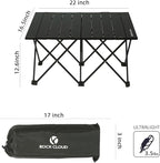 ROCK CLOUD Portable Camping Table Ultralight Aluminum Camp Table Folding Beach Table for Camping Hiking Backpacking Outdoor Picnic, Double Frame