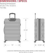 SwissGear 7366 Signature Hardside Expandable Luggage with Spinner Wheels, TSA Lock, White, Checked-Large 27-Inch