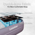 Queen Air Mattress wit with 1300mAh Battery Powered Pump,18"Raised Super soft and comfortable Dutch velvet fabric750lbs Support Portable Inflatable Mattress,Air Bed for Camping, Home and Guest-Purple