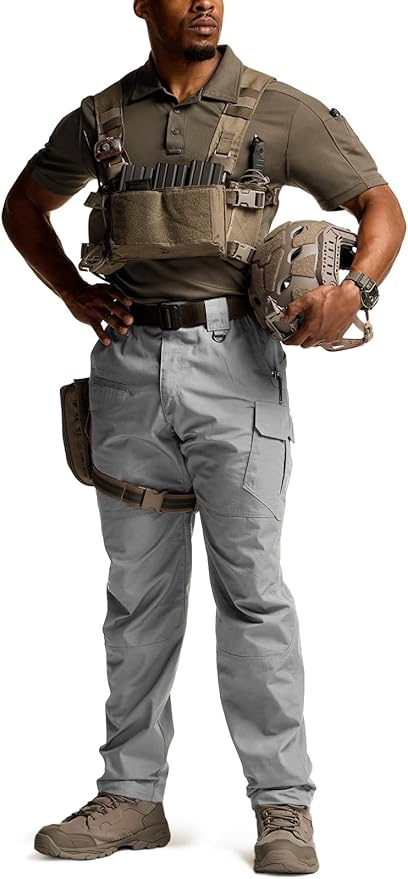 CQR Men's Tactical Pants, Water Resistant Ripstop Cargo Pants, Lightweight EDC Work Hiking Pants, Outdoor Apparel