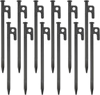 12 Pack Tent Stakes Heavy Duty Metal Tent Pegs for Camping Steel Tent Stakes 8 inch Unbreakable and Inflexible