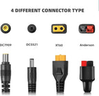 Universal 4-in-1 Solar Connector Kit, 16 AWG to Anderson XT60 DC7909 DC5521 Solar Extension Cable Solar Adapter Cable Compatable for Solar Panel & Most Solar Power Staion (2M/6.6Ft)