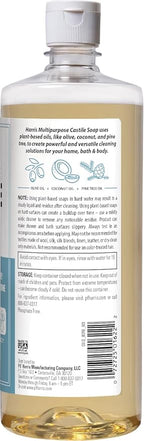 HARRIS Multi-Purpose Pure Liquid Castile Soap for Home Cleaning, Multi-Purpose Cleaner, For Dish Soap, Laundry Detergent, Kitchen and Bathroom Surfaces, Kids Rooms, Unscented, 32 Oz