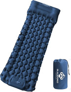 Camping Sleeping Pad, Ultralight Camping Mat with Pillow Built-in Foot Pump Inflatable Sleeping Pads Compact for Camping Backpacking Hiking Traveling Tent