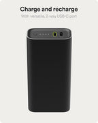 Mophie Powerstation 10,000mAh Power Bank (Gen 3) – Ultra-Fast USB-C PD, 30W Output, Charges 2 Devices, Up to 2 Phone Charges, LED Indicator, Compact & Portable, Premium Anodized Aluminum Body, Black