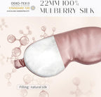 100% 22 Momme Mulberry Silk Sleep Mask, Eye Cover for Sleeping, Blackout 3D Sleep Masks for Lash Extensions with Adjustable Strap for Men and Women (Rose Gold)