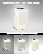 Power Bank 90000mAh Battery Pack High Capacity 35W PD Fast Charging, 6 Ports & Built-in Cables, RGB Mood Light(12 Modes) &LED Camping Flashlight for Indoor/Outdoor Camping Home Travel Emergency-white