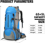 70L Camping Hiking Backpack with Rain Cover Waterproof Backpacking Backpack for Hiking Treeking Climbing Outdoor