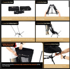 MOON LENCE High Back Folding Camping Chair, 330lbs Portable Compact Chair with Wide Seat & Ergonomic Back Support (Green)