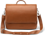 Nordweg Workday Briefcase NW053B – Full-Grain Leather Laptop Bag 15.6" – Office Shoulder Messenger for Work, Study, Travel