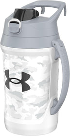 Under Armour Sports Water Jug, 64oz Insulated Water Bottle w/Handle, Half Gallon, Fence Hook, Leak Resistant, Baseball, Football & More